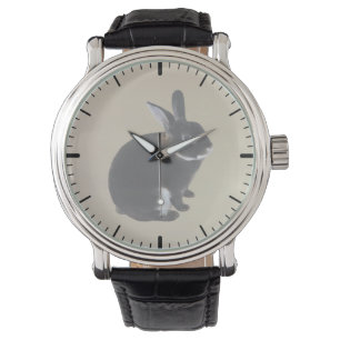 Montre Lapin Mini Rex Brown foncé et blanc