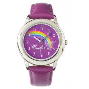Montre L'arc-en-ciel de filles d'amusement ajoutent votre