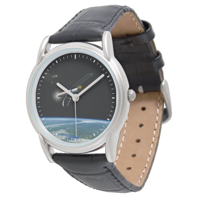 Montre L'Atlas V541 Lance Le Véhicule En Orbite. (Incliné)