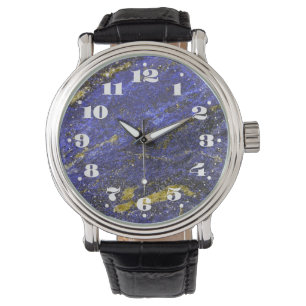Montre Lazulite de Lapis avec des nombres