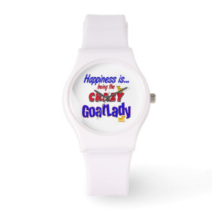Montre Le bonheur, c'est être la dame folle de chèvre