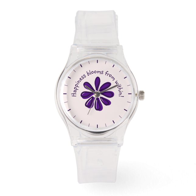 Montre Le bonheur fleurit de l'intérieur ! - Fleur pourpr (Recto)