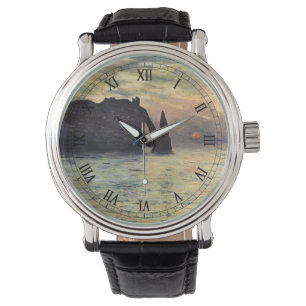 Montre Le Cliff Etretat, coucher de soleil de Claude Mone