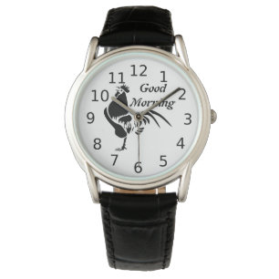Montre Le coq noir qui croise l'alarme du bon matin