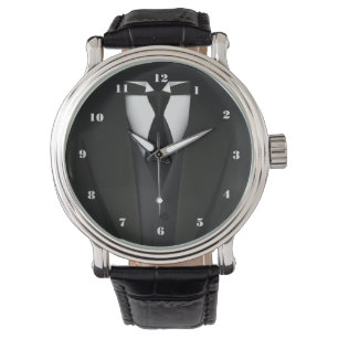 Montre Le costume noir élégant des hommes
