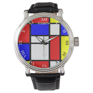 Montre Le dessin géométrique Mondrian a inspiré l'art