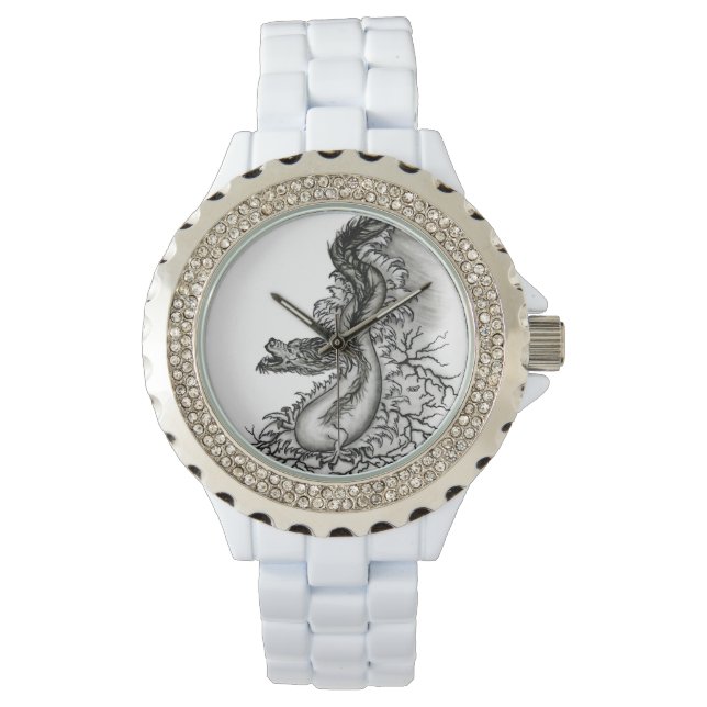 Montre Le dragon chinois à la toiture de tatouage (devant)