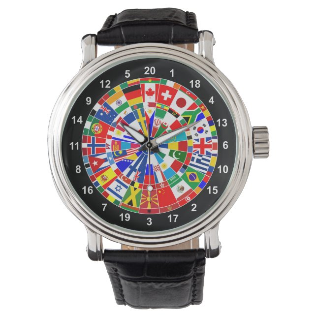 Montre le drapeau mondial fléchettes de jeu de plateau ta (devant)