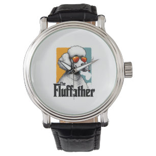 Montre Le Fluffather Caniche Vintage Drôle de Chien Mafia