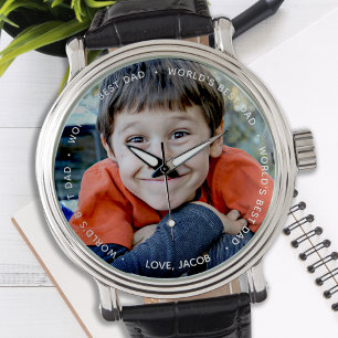 Montre Le meilleur père du monde de la photo personnalisé