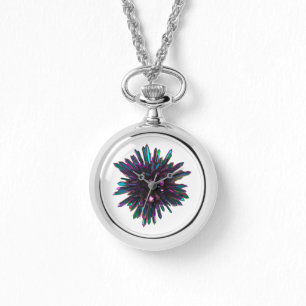 Montre Le point en cristal turquoise bleu des femmes de