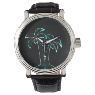 Montre Le regard du Lit au néon vers le haut des palmier