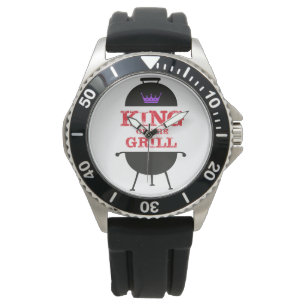 Montre Le Roi Du Grill, Noir Violet Couronne Rouge