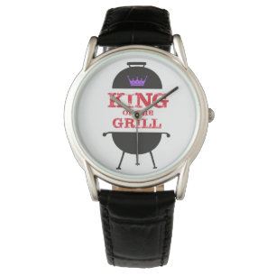 Montre Le Roi Du Grill, Noir Violet Couronne Rouge