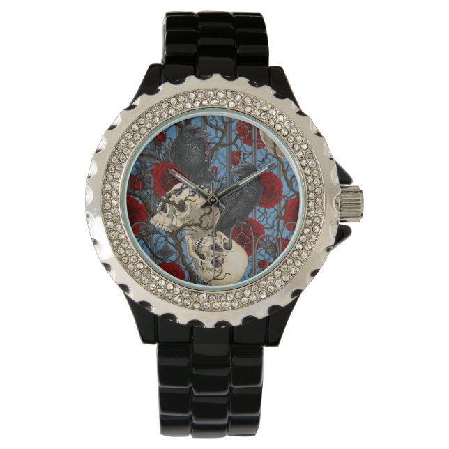 Montre Le secret de Raven. Illustration gothique sombre e (devant)