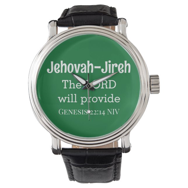 Montre Le Seigneur Fournira La Bible Verse Vert Foncé (devant)