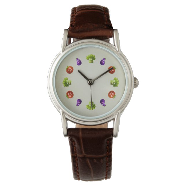 Montre Légumes drôles de bande dessinée (devant)