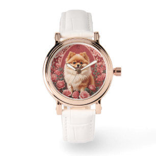 Montre L'Élégant Chien Poméranien William Morris Inspiré