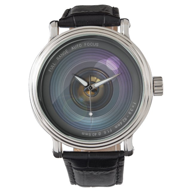 Montre Lentille de caméra amusante ronde (devant)