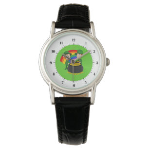 Montre Leprechauns de dessin avec pot d'or