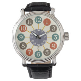 Montre les années 50 Retro Starburst atomique moderne Mid