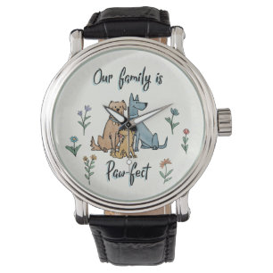 Montre Les chiens dans le jardin IV   notre famille est