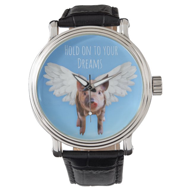 Montre Les Cochons Pourraient Voler Drôle Quirky (devant)