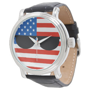 Montre Les Etats-Unis Geeky tendants drôles Countryball
