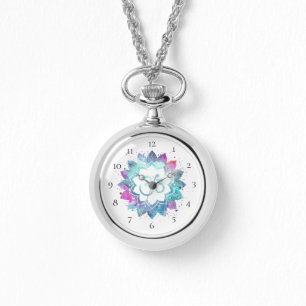 Montre *~*Les femmes enveloppent Om Fleur de Lotus du Nou