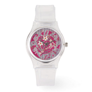 Montre Les femmes regardent rose style fleur