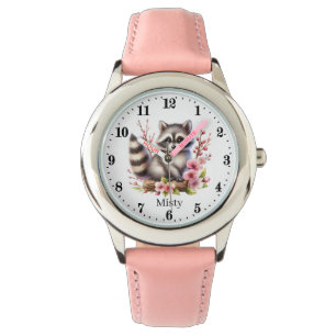 Montre Les filles adorent raccoon ajouter le nom