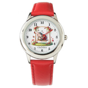 Montre Les filles mignonnes amateurs de coccinelle ajoute