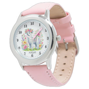 Montre Les filles mignonnes amoureux lama personnalisable