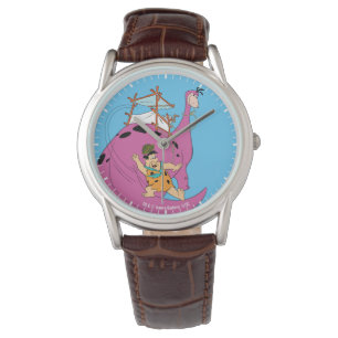 Montre Les Flintstones Fred glissant en bas de la queue