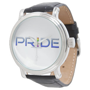 Montre Les lettres métalliques du mot de fierté de Slippe