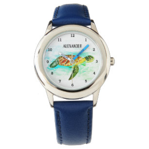 Montre Les mignons garçons Pink Sea Turtle Animaux Enfant