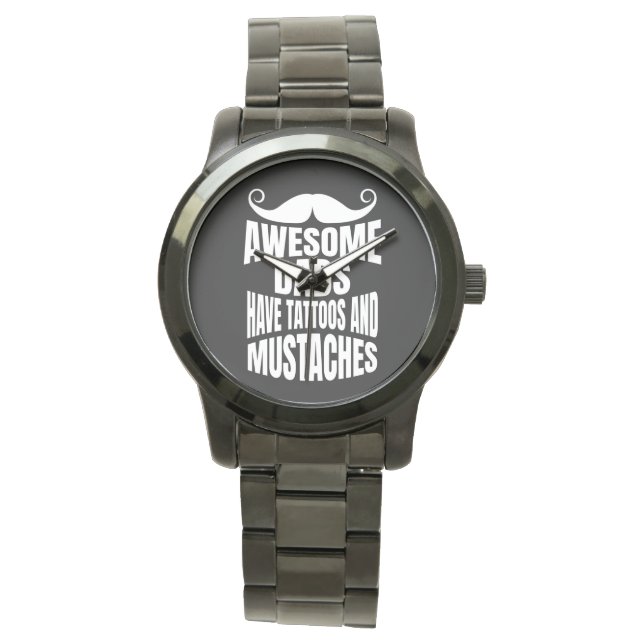 Montre Les papas géniaux ont tatouage Black Watch (devant)