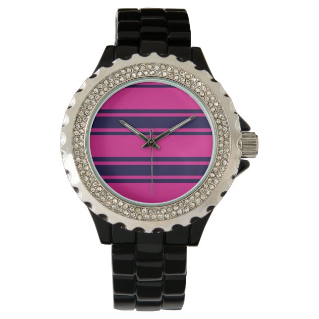 Montre Les rayures de la marine rose (devant)