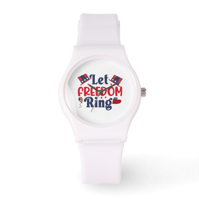 Montre Let Freedom Ring - Silicon blanc sportif (Recto)