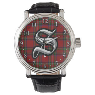 Montre Lettre Clan Stewart S Monogram Tartan