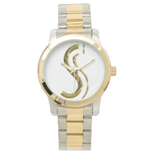Montre Lettre initiale Monogramme S Typographie Silver Go