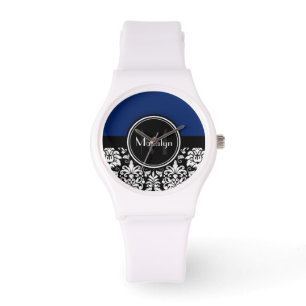 Montre LETTRE MONOGRAPHIQUE NOIR BLANC DE LA Marine