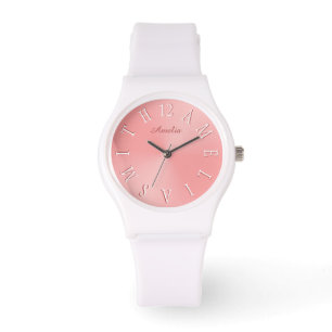 Montre Lettre Personnalisée Dial Rose Gold Gradient Rose