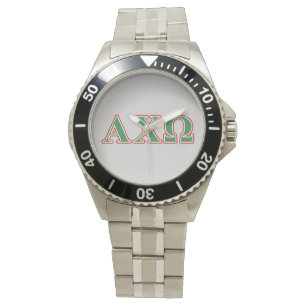 Montre Lettres vert et rouge Alphi Chi Omega