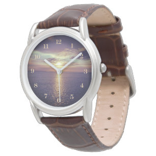 Montre Lever De Soleil Sur Une Belle Vue Océanique