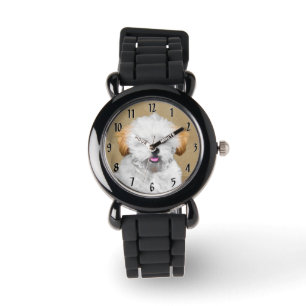 Montre Lhasa Apso Puppy Peinture - Cute Original Chien Ar