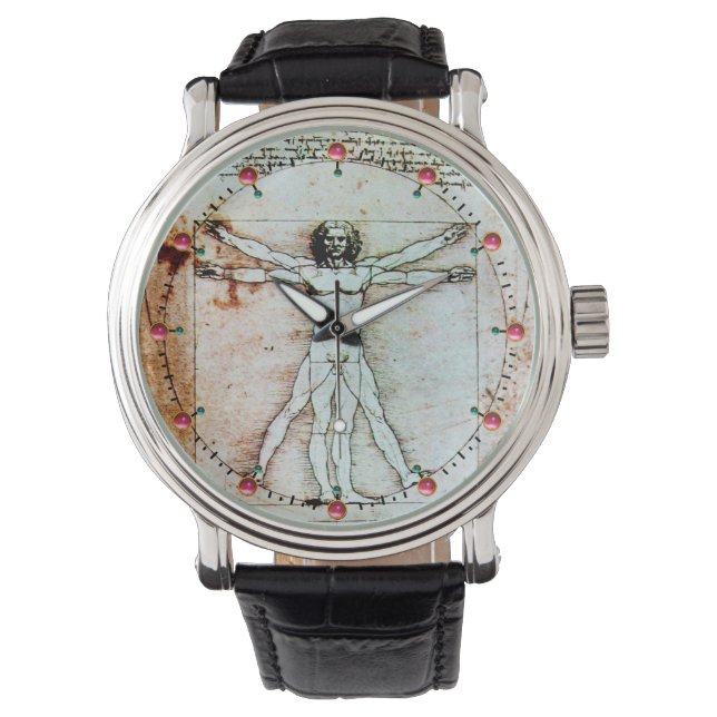 Montre L'HOMME VITRUVIEN - Parchemin antique (devant)