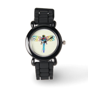 Montre libellule iridescente