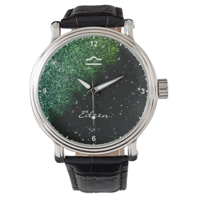 Montre Libra Zodiac Signal Turquoise Green Parties scinti (devant)