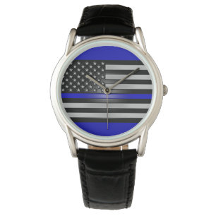 MONTRE LIGNE BLEUE MINCE